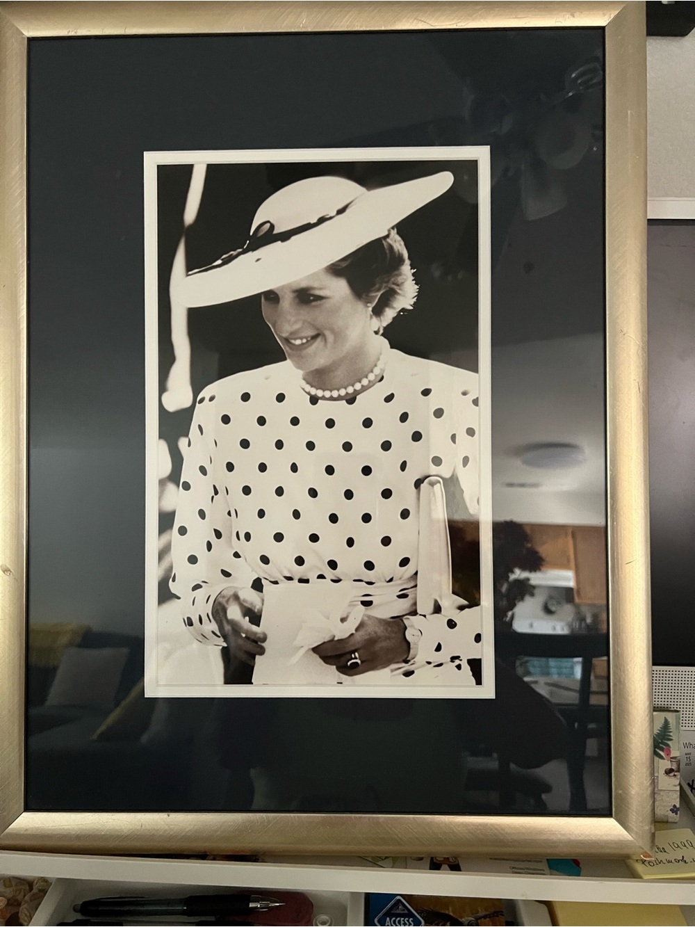 Framed Vintage Collection Artwork in Brown with Gold Accent